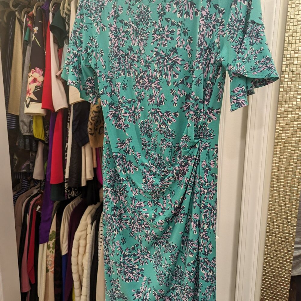 Taylor for a Pea in the Pod Teal Floral Dress - Picture 2 of 3